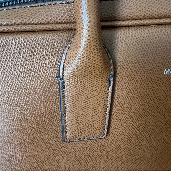 Michael Kors Warren Large Laptop Briefcase New with Shoulder Strap Tan Brown - Picture 4 of 10